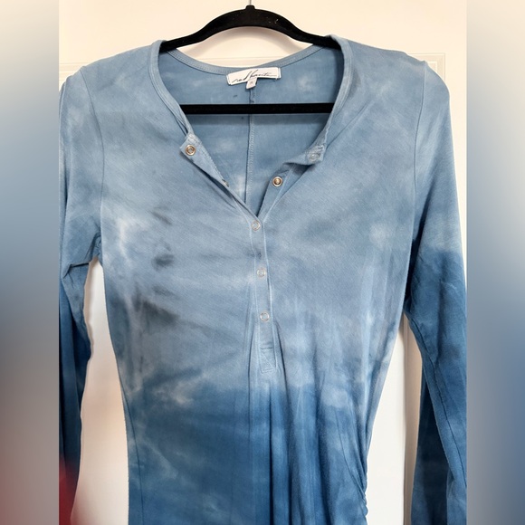 Red Haute Blue Gradient Tie Dye Long Sleeve Dress size Small - Picture 2 of 6